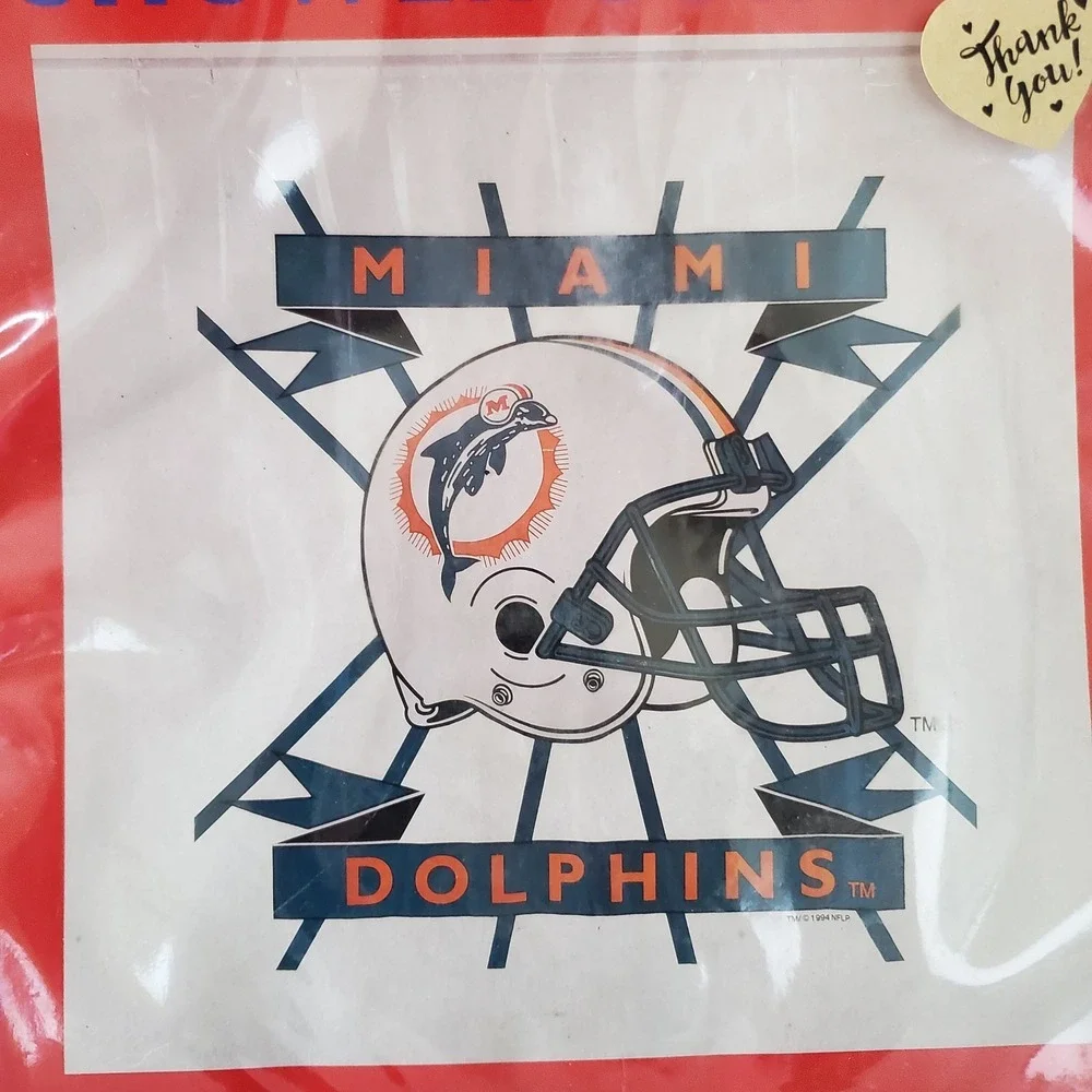 Vintage 1994 Miami Dolphins NFL Shower Curtain Jay Franco Clear Vinyl 70x72 NEW